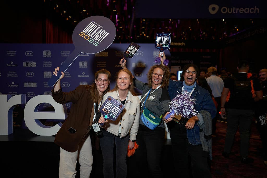 A group of Outreach teammates celebrating day 1 Rally