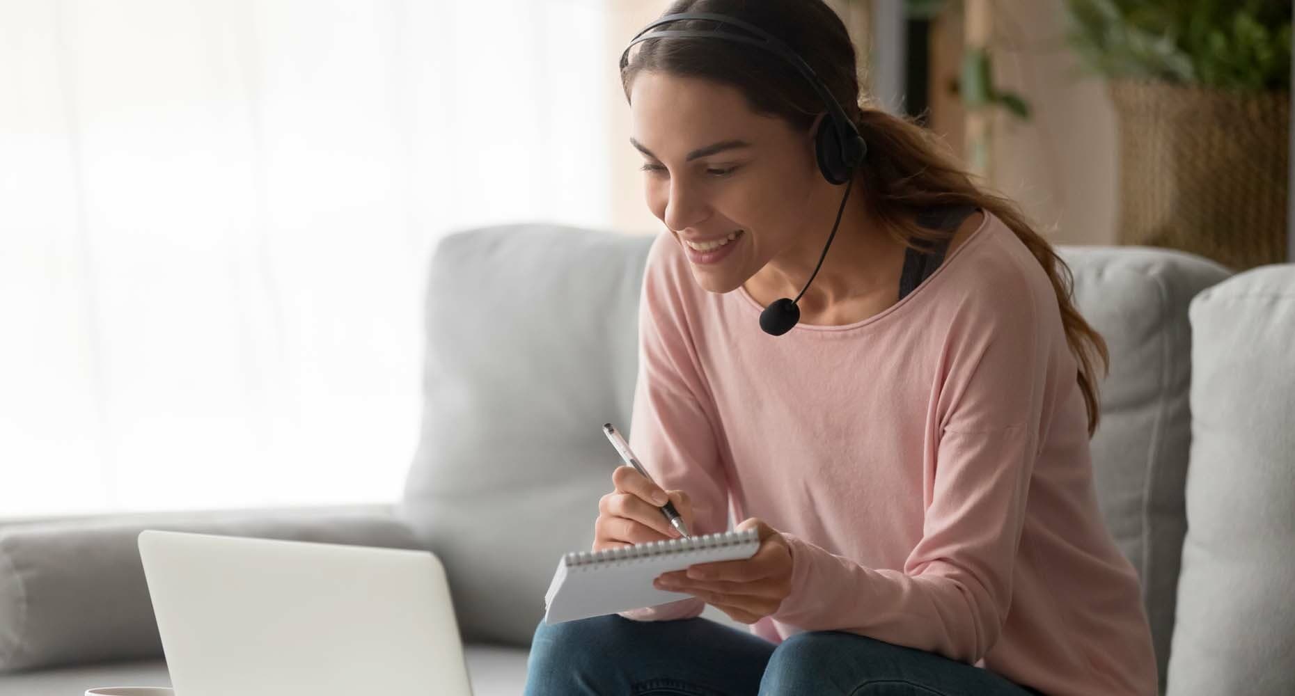 Female sales person with a notepad