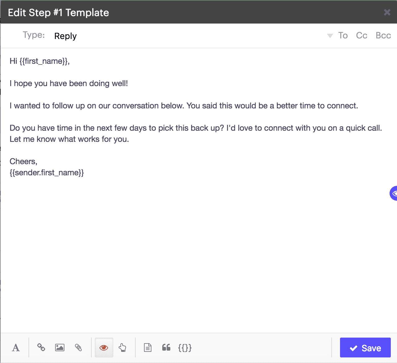 follow up email template