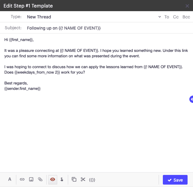 follow up email template