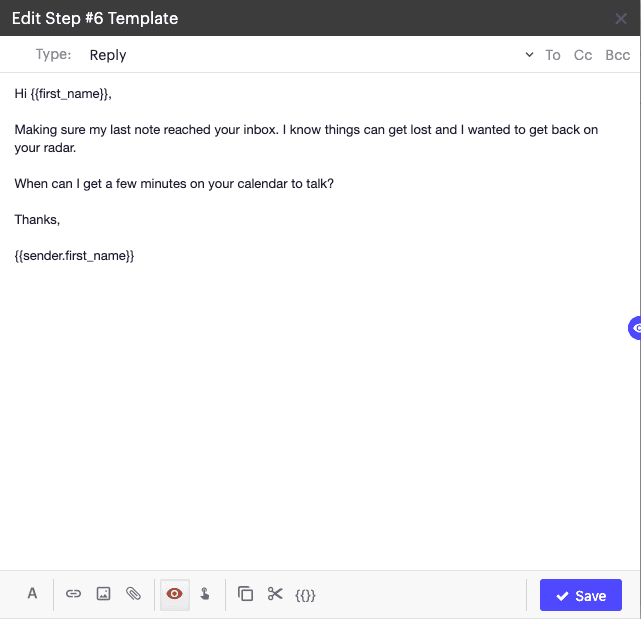 follow up email template