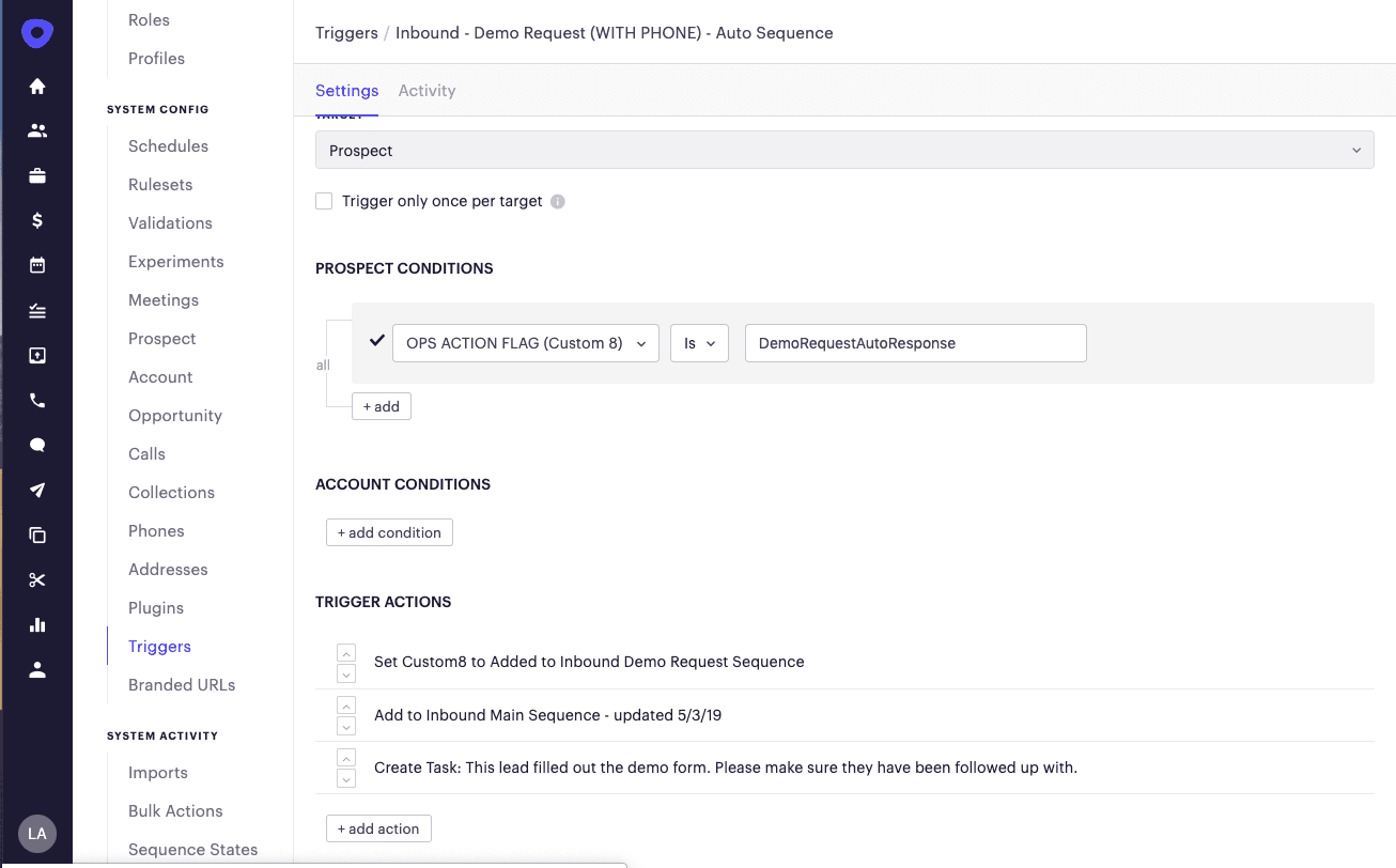 A screenshot of the Outreach software interface showing an inbound request demo. The interface has a clean design with a light background and features a form titled "Request a Demo." The form includes fields for entering details such as "Name," "Email," "Company," and "Phone Number." There are dropdown menus for selecting "Job Title" and "Number of Employees." At the bottom of the form, there is a large blue button labeled "Submit." The overall design is user-friendly, guiding potential customers through the process of requesting a product demonstration.