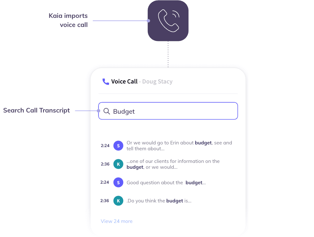 Outreach Kaia voice import screen