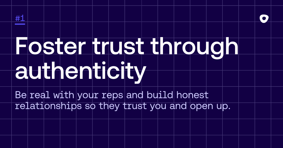 Graphic image with sales tip 1: Foster trust through authenticity