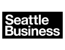 Seattle Business logo, black box with white text