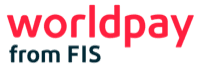 Worldpay logo, written in black and red